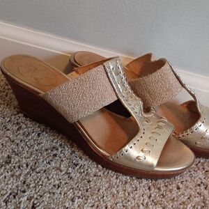 Gold Wedge Sandals